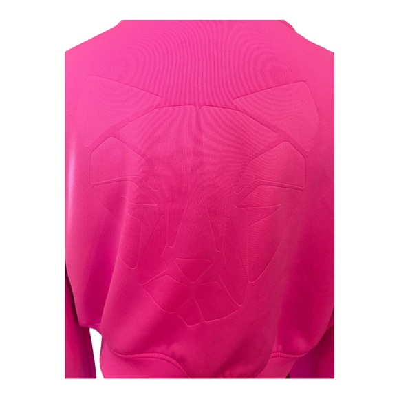 Puma hot pink cropped pullover sweatshirt with zipper detail SZ M workout lounge - Picture 5 of 6